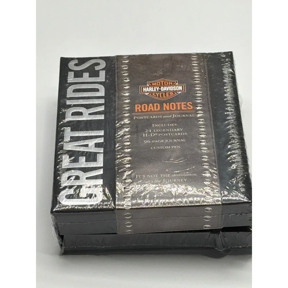 Harley Davidson Great Rides Road Notes Postcards Journal and‎ Pen Set New